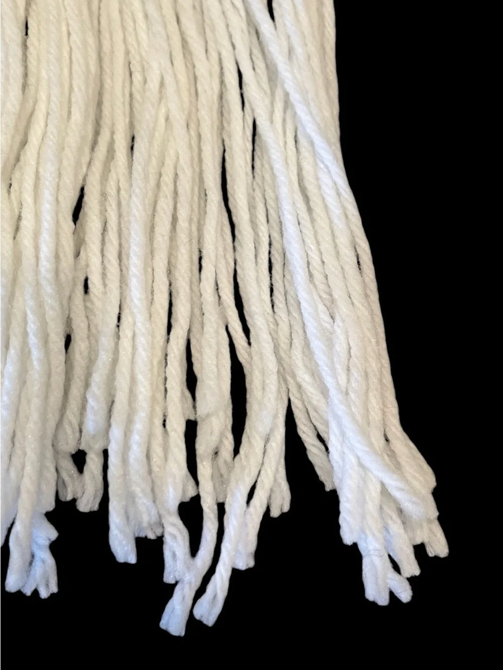 Vintage Hand Crochet Shawl Wrap Open Knit White Fringe